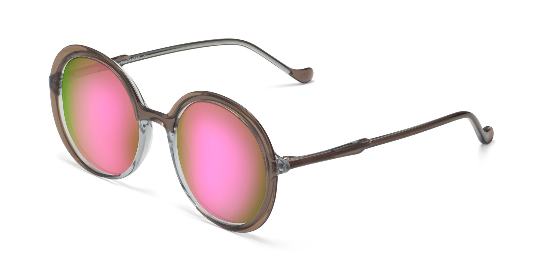 Angle of 1471 in Brown with Pink Mirrored Lenses