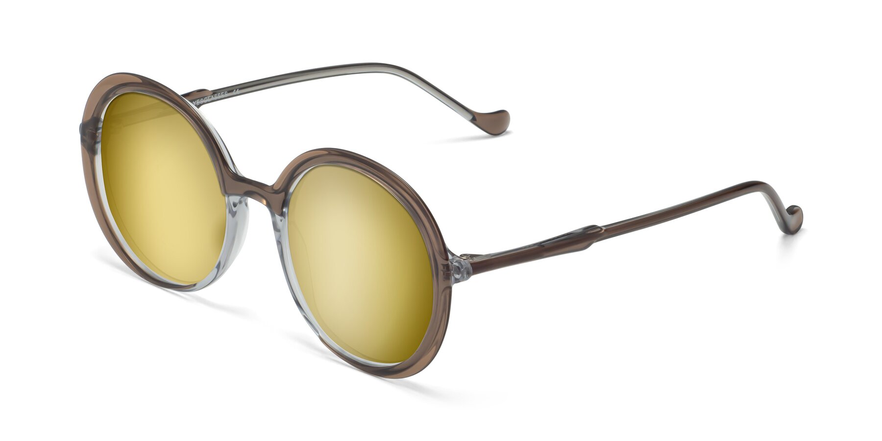 Angle of 1471 in Brown with Gold Mirrored Lenses