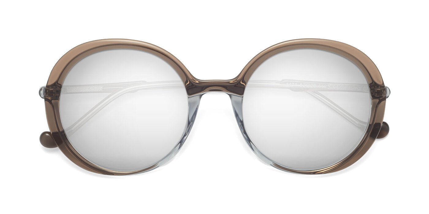 1471 - Brown Flash Mirrored Sunglasses