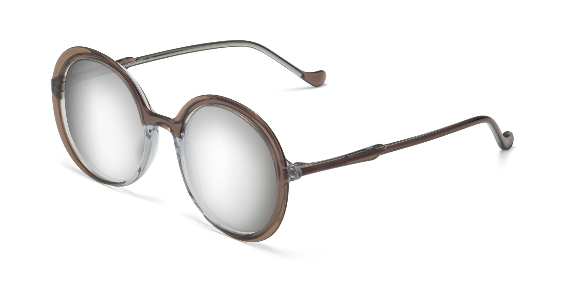 Angle of 1471 in Brown with Silver Mirrored Lenses