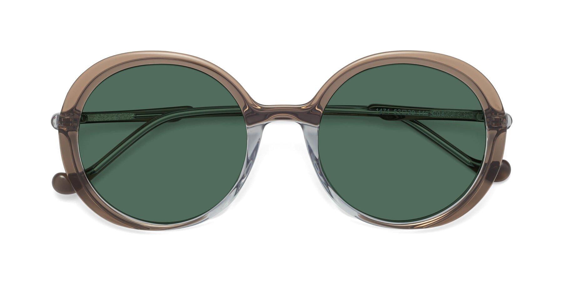 Folded Front of 1471 in Brown with Green Polarized Lenses