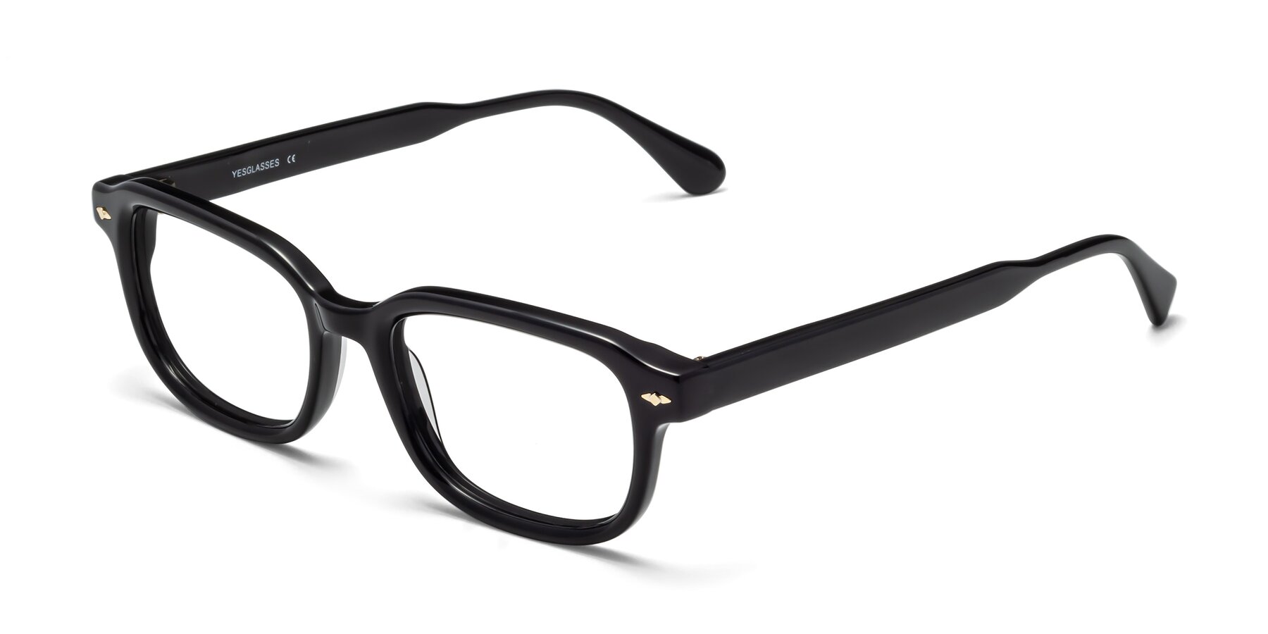 Angle of 1477 in Black with Clear Blue Light Blocking Lenses