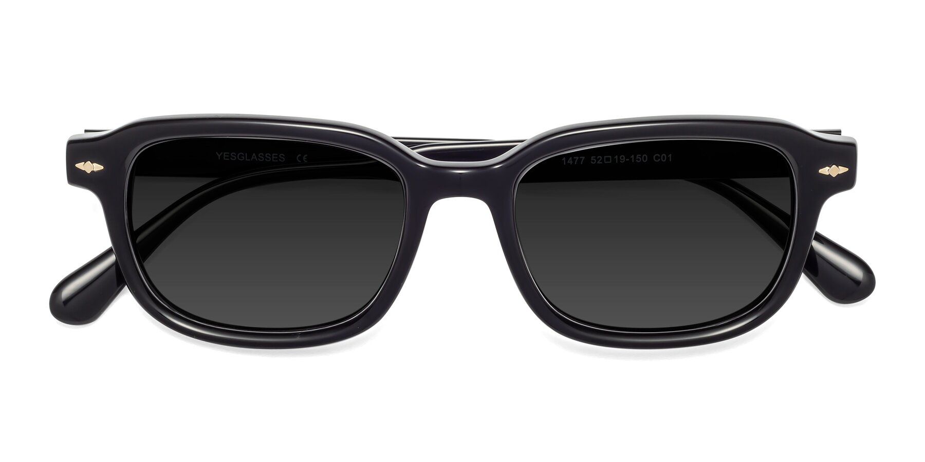 Folded Front of 1477 in Black with Gray Polarized TAC Lenses