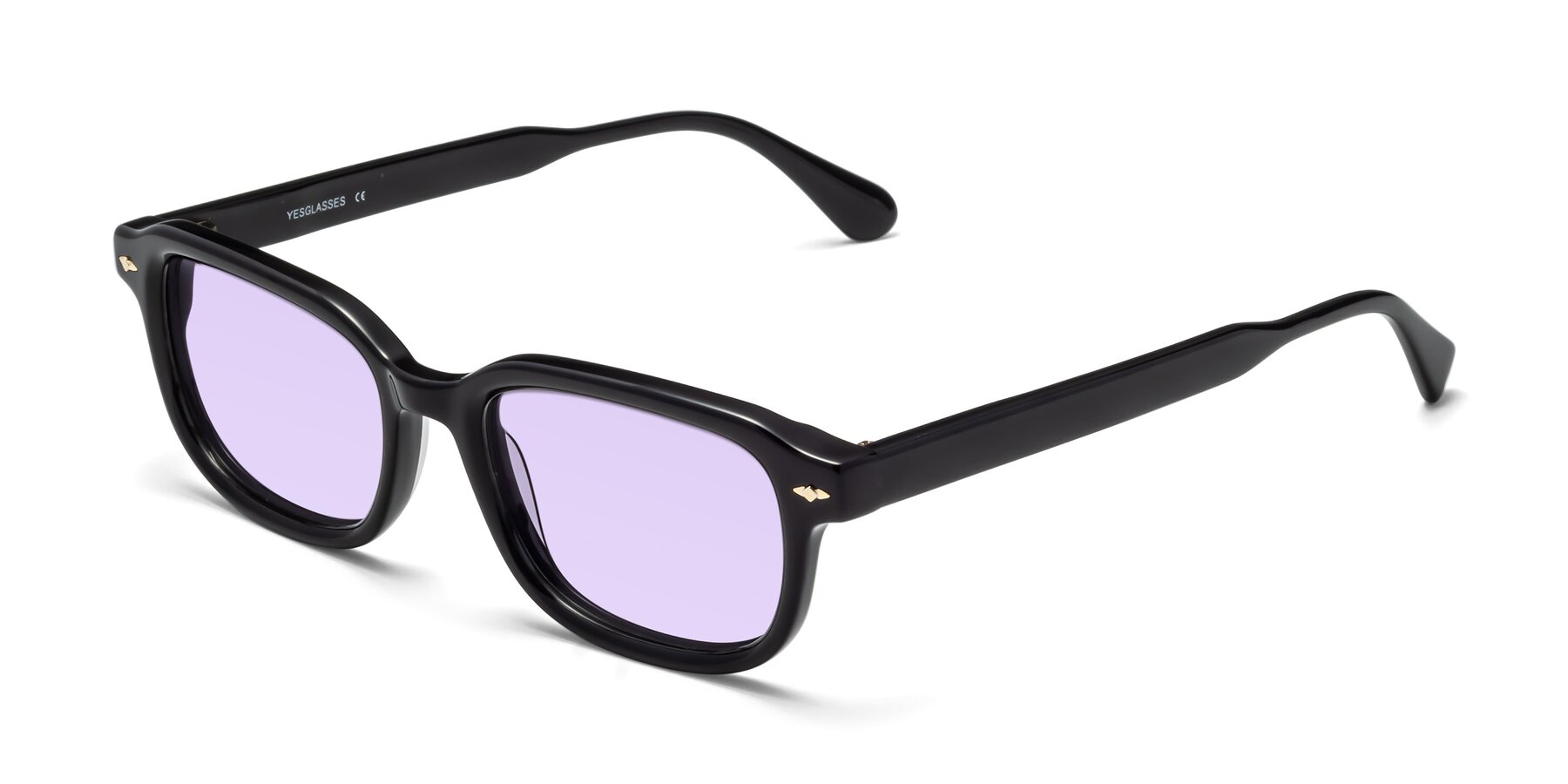 Angle of 1477 in Black with Light Purple Tinted Lenses