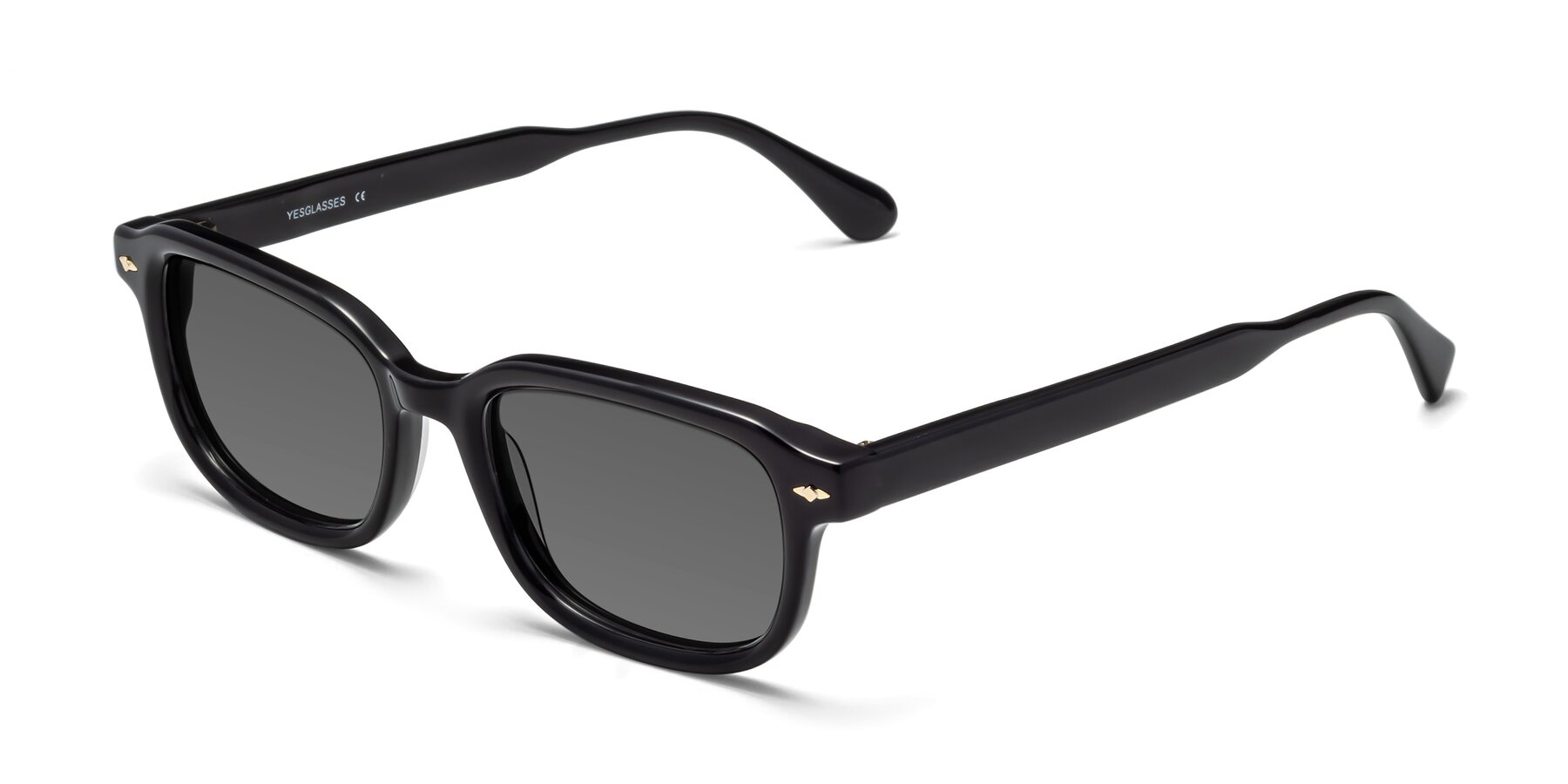 Angle of 1477 in Black with Medium Gray Tinted Lenses