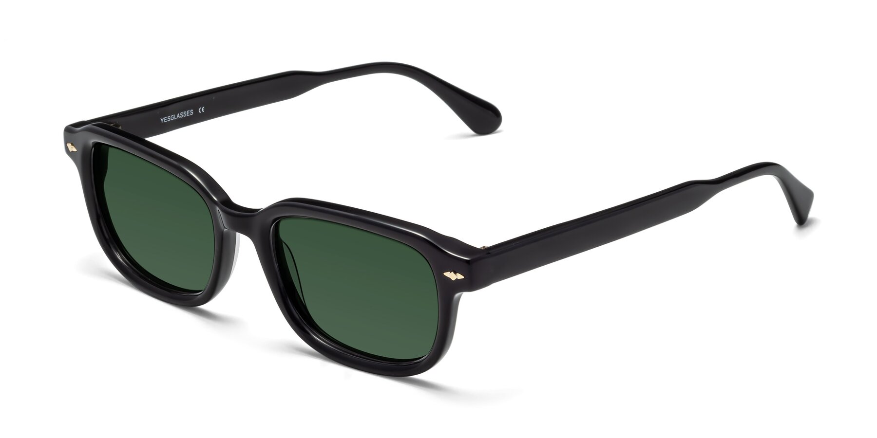 Angle of 1477 in Black with Green Tinted Lenses