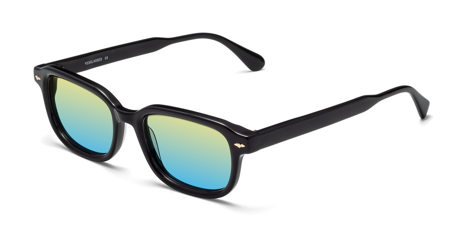 Angle of 1477 in Black with Yellow / Blue Gradient Lenses