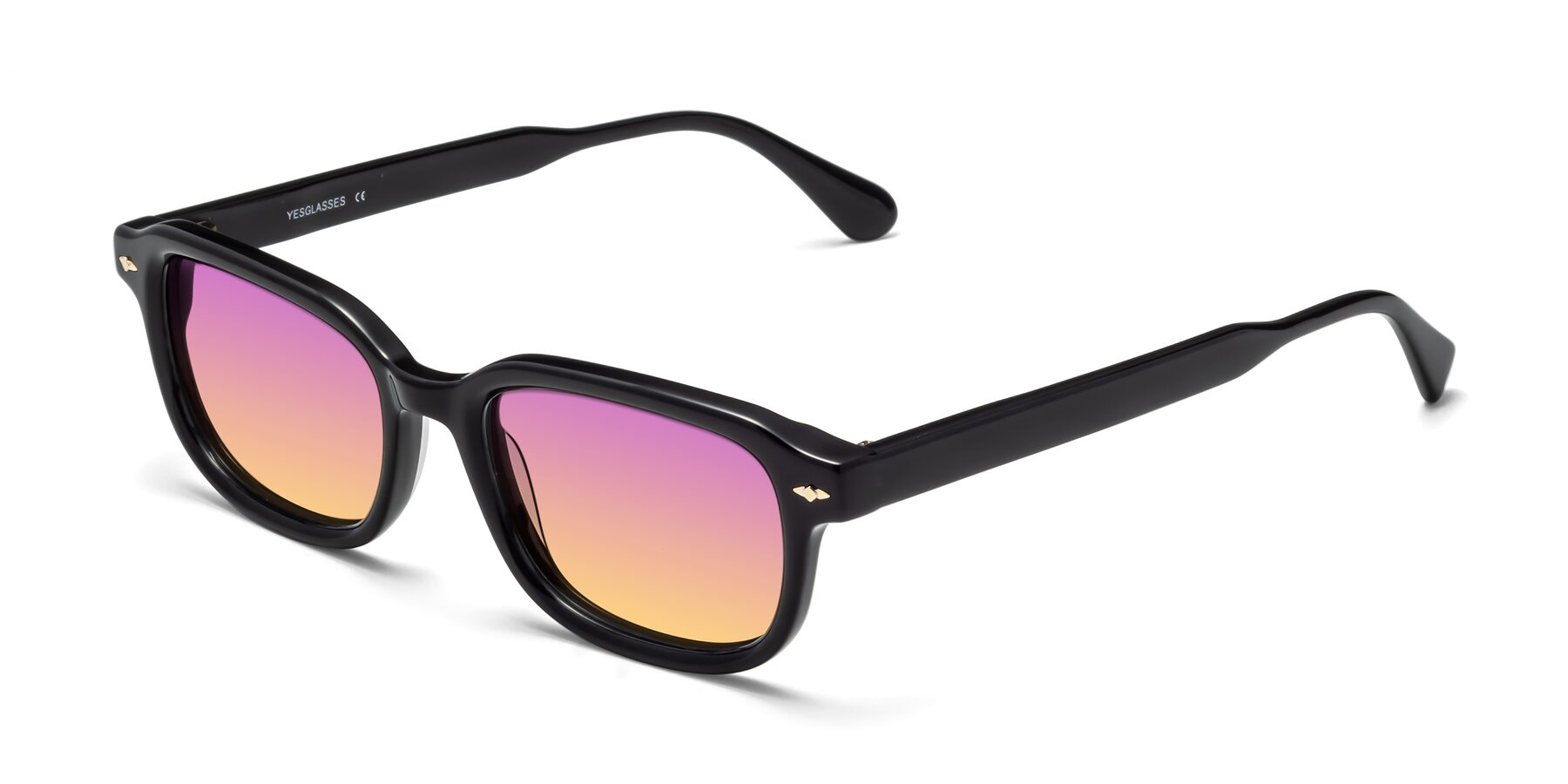 Angle of 1477 in Black with Purple / Yellow Gradient Lenses