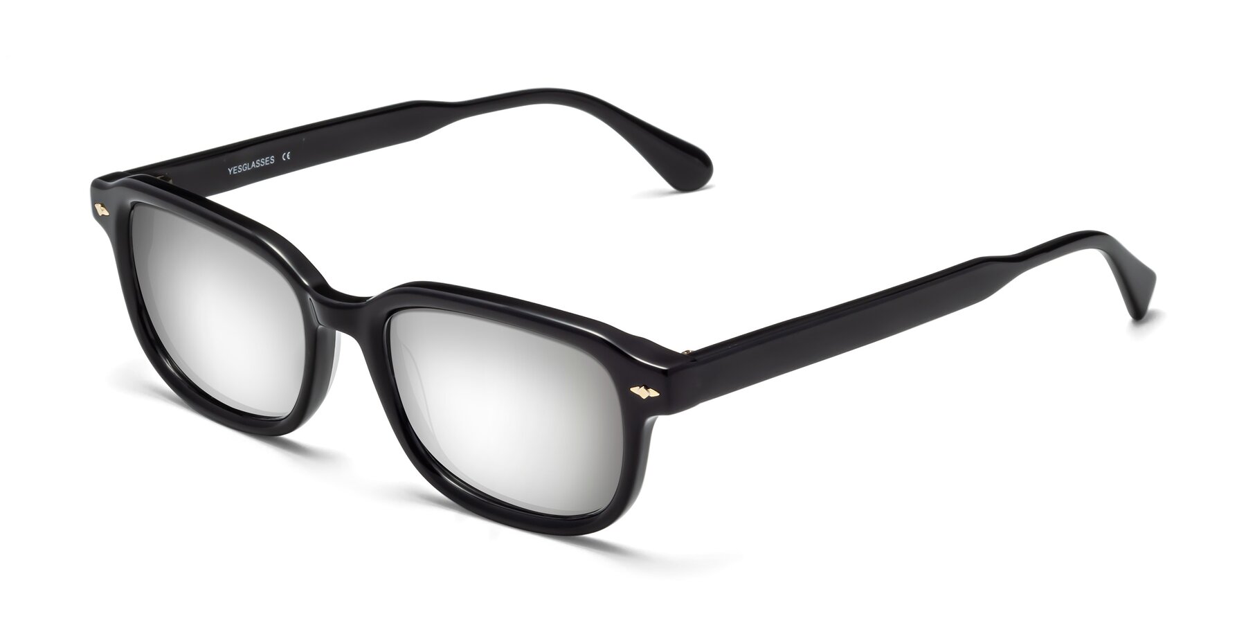 Angle of 1477 in Black with Silver Mirrored Lenses