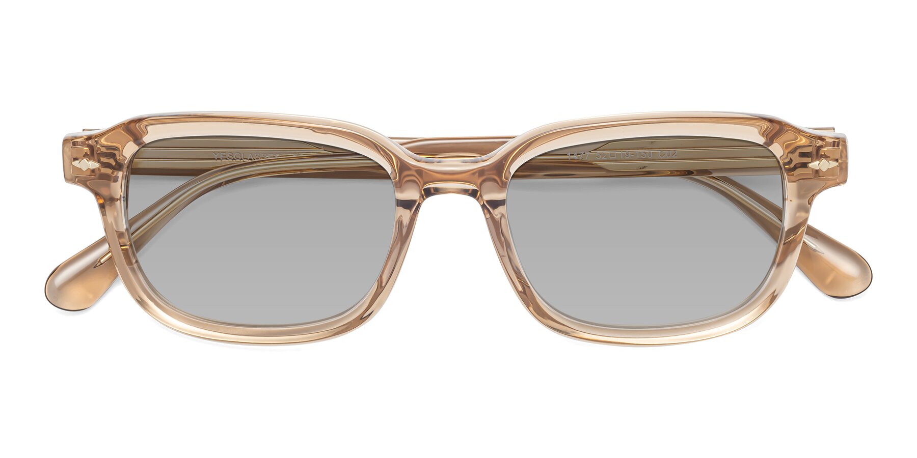 Folded Front of 1477 in Caramel with Light Gray Tinted Lenses