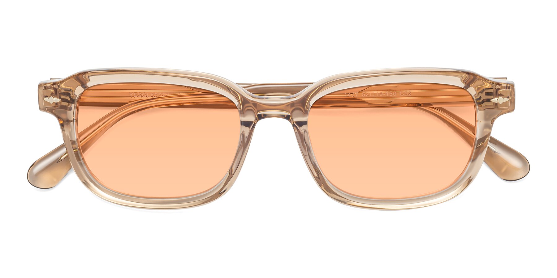 Folded Front of 1477 in Caramel with Light Orange Tinted Lenses