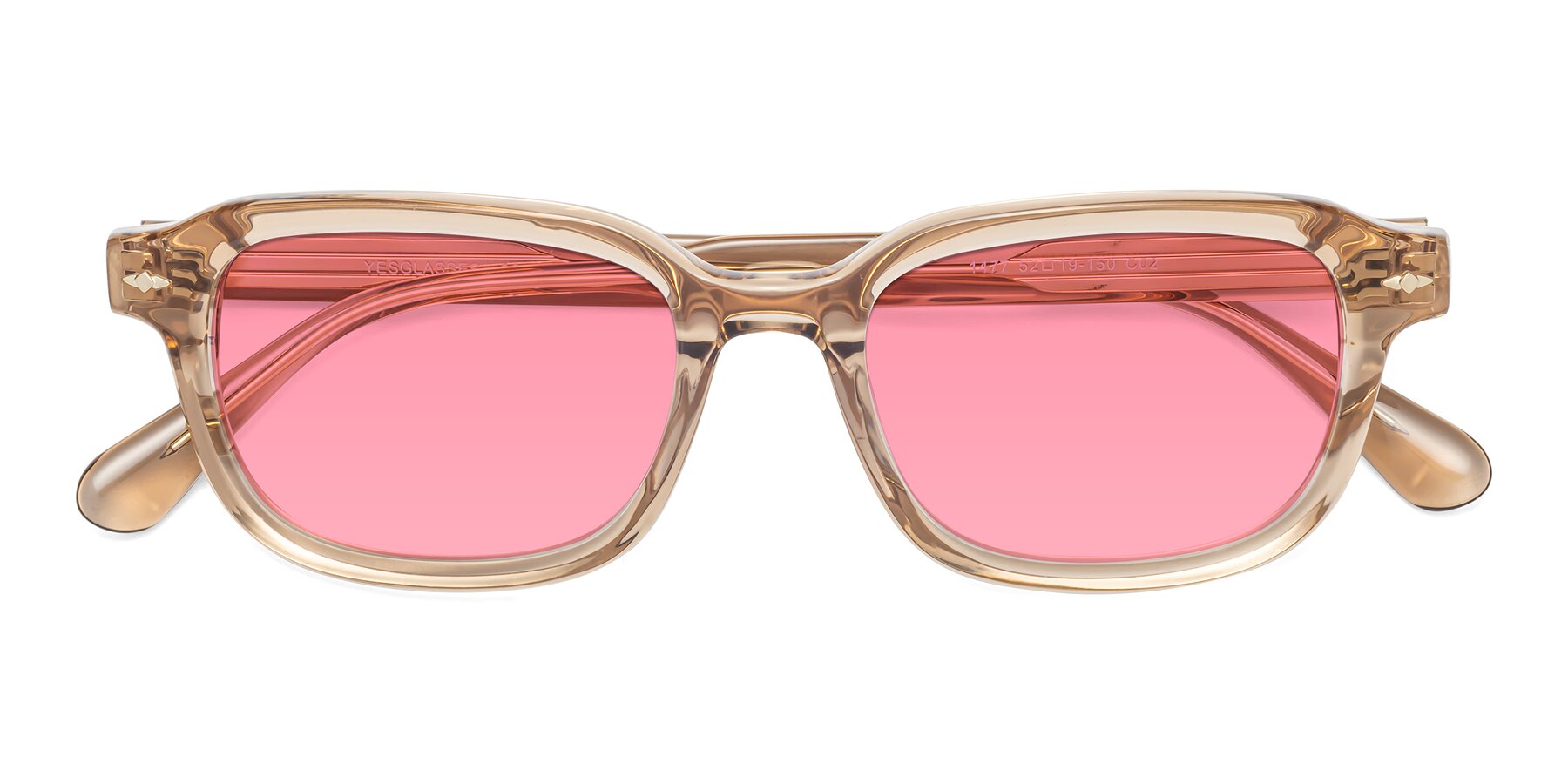 Folded Front of 1477 in Caramel with Pink Tinted Lenses
