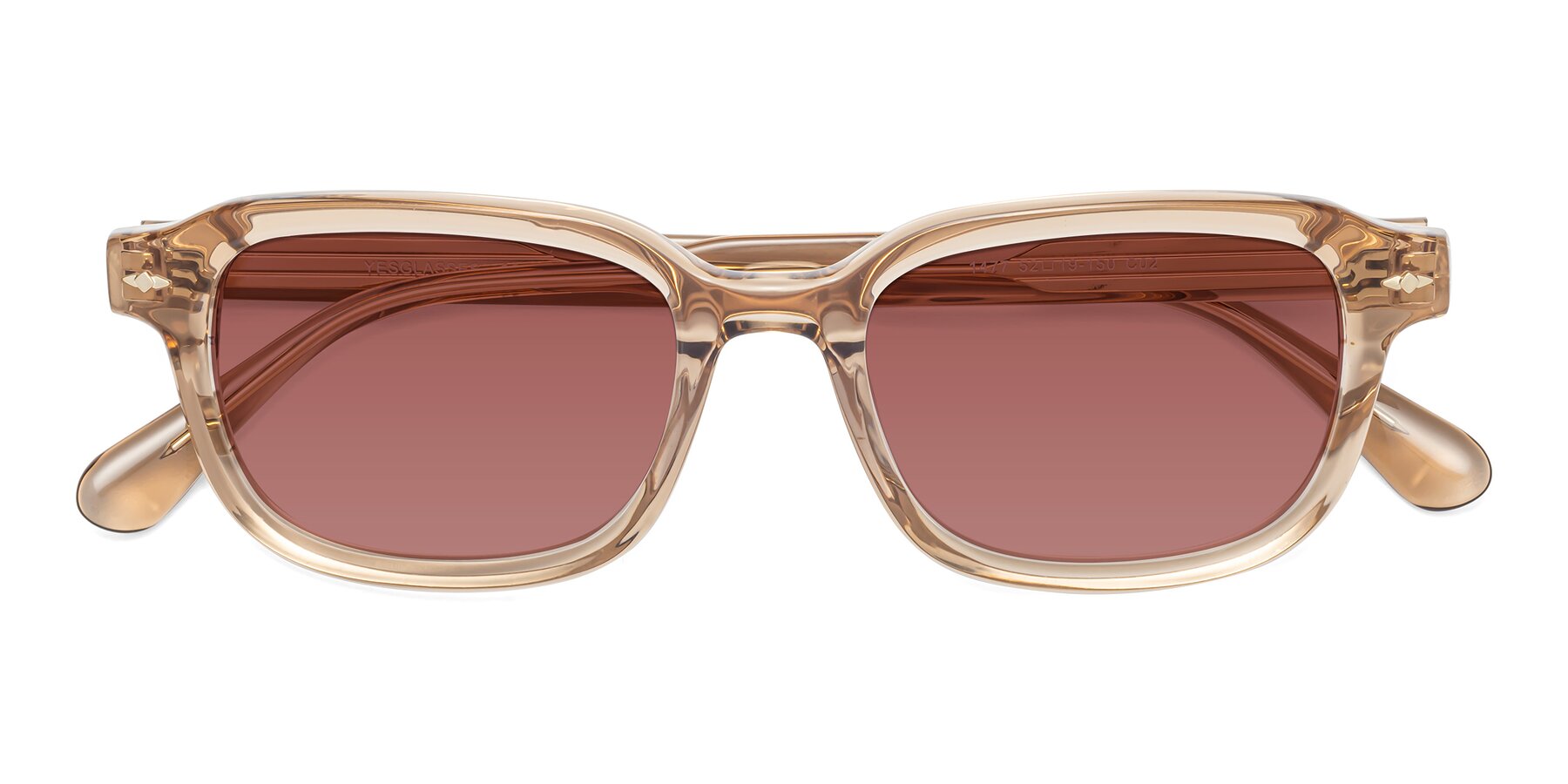 Folded Front of 1477 in Caramel with Garnet Tinted Lenses