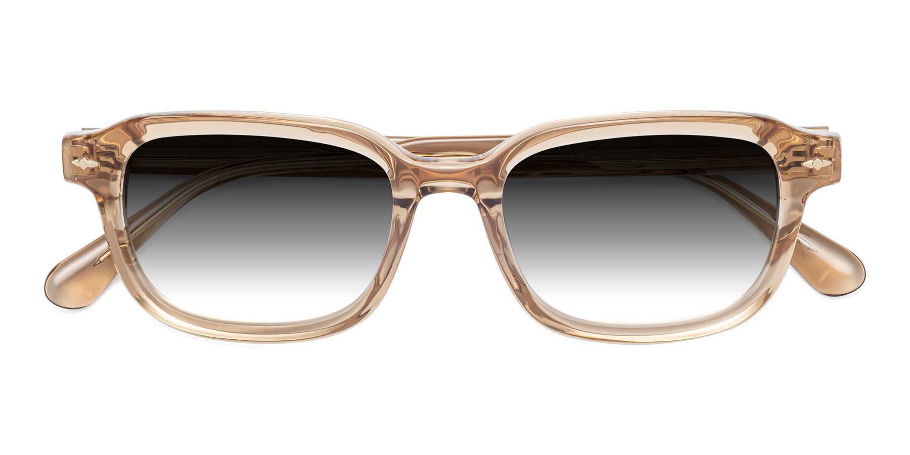 Folded Front of 1477 in Caramel with Gray Gradient Lenses