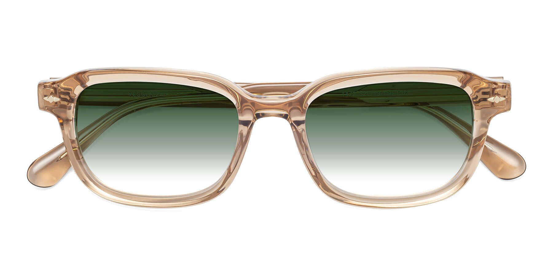 Folded Front of 1477 in Caramel with Green Gradient Lenses