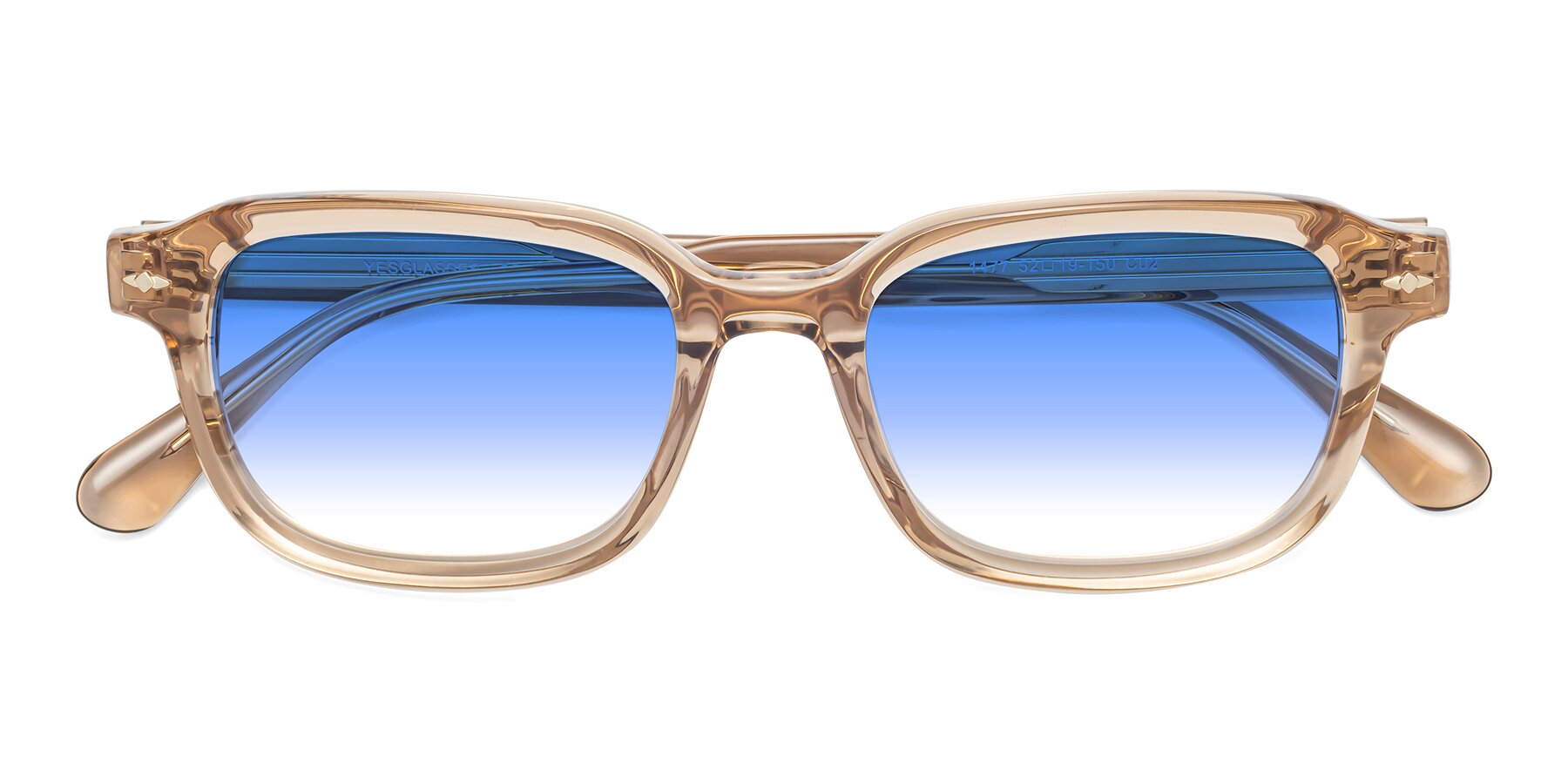 Folded Front of 1477 in Caramel with Blue Gradient Lenses