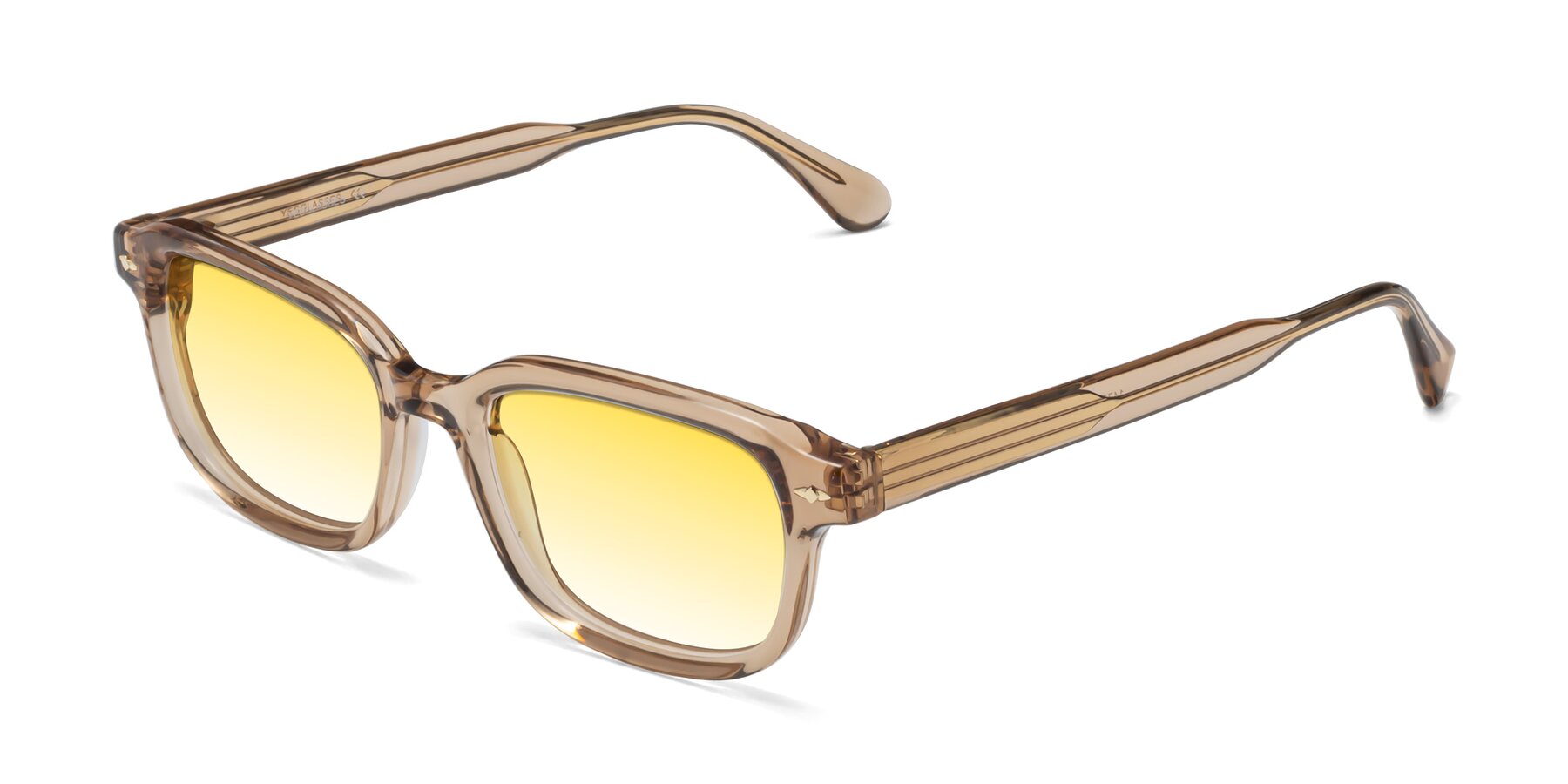 Angle of 1477 in Caramel with Yellow Gradient Lenses