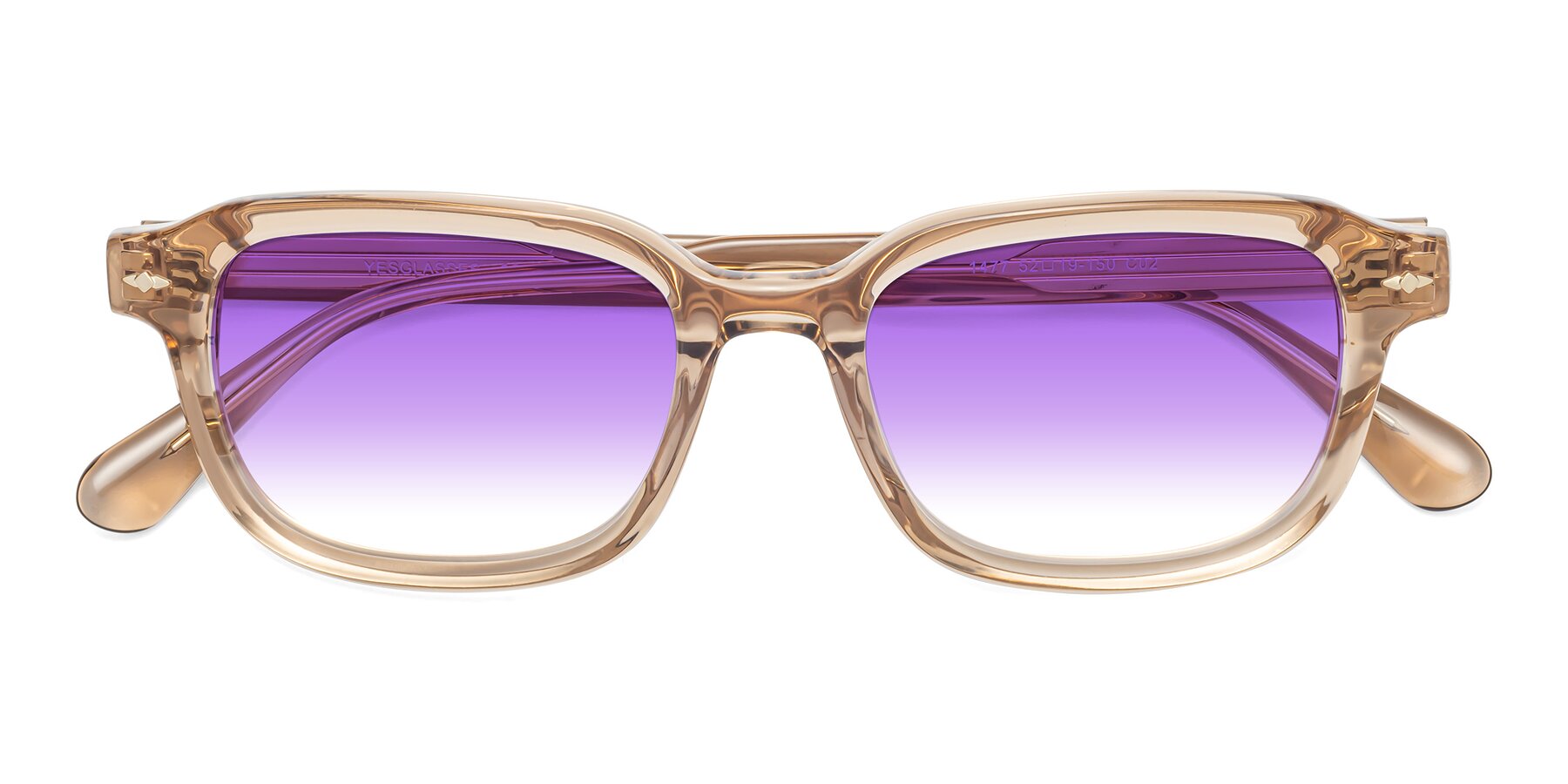 Folded Front of 1477 in Caramel with Purple Gradient Lenses