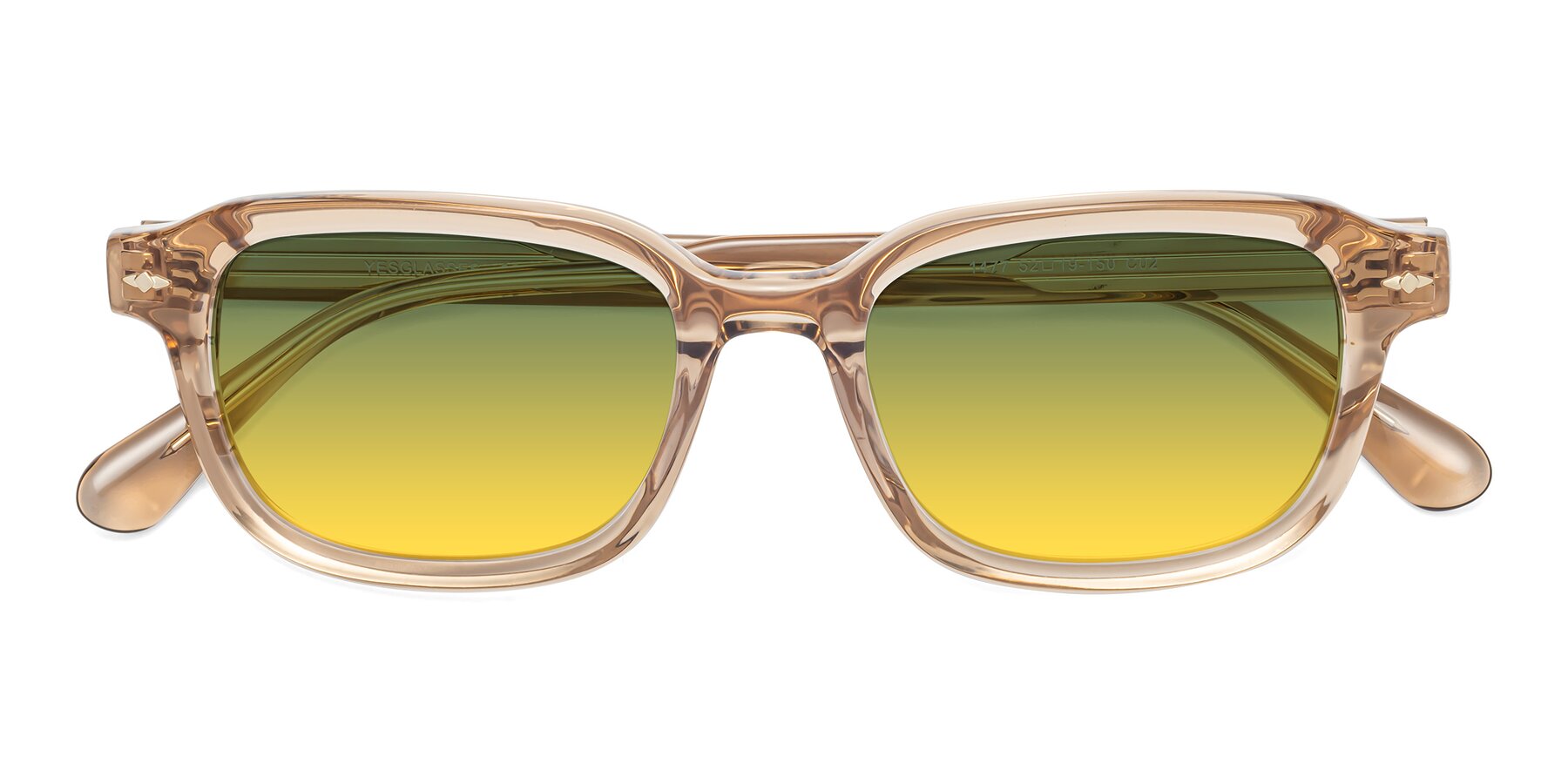 Folded Front of 1477 in Caramel with Green / Yellow Gradient Lenses
