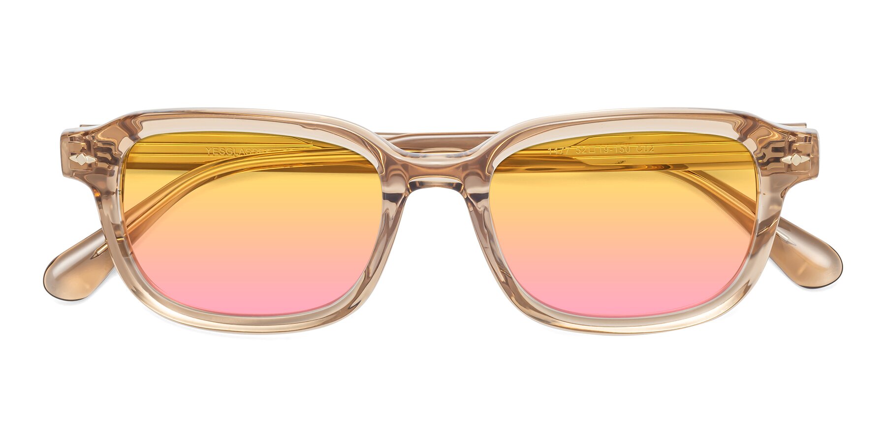 Folded Front of 1477 in Caramel with Yellow / Pink Gradient Lenses