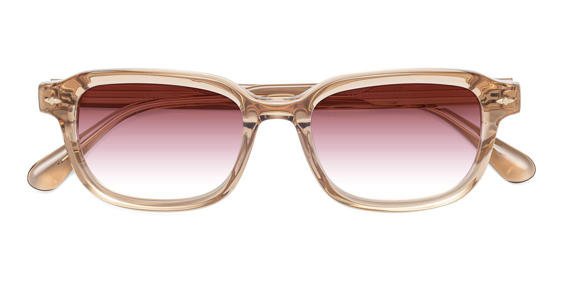 Folded Front of 1477 in Caramel with Garnet Gradient Lenses