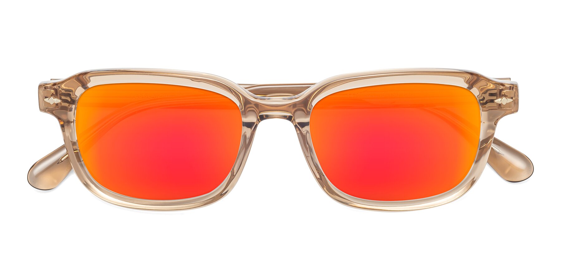 Folded Front of 1477 in Caramel with Red Gold Mirrored Lenses
