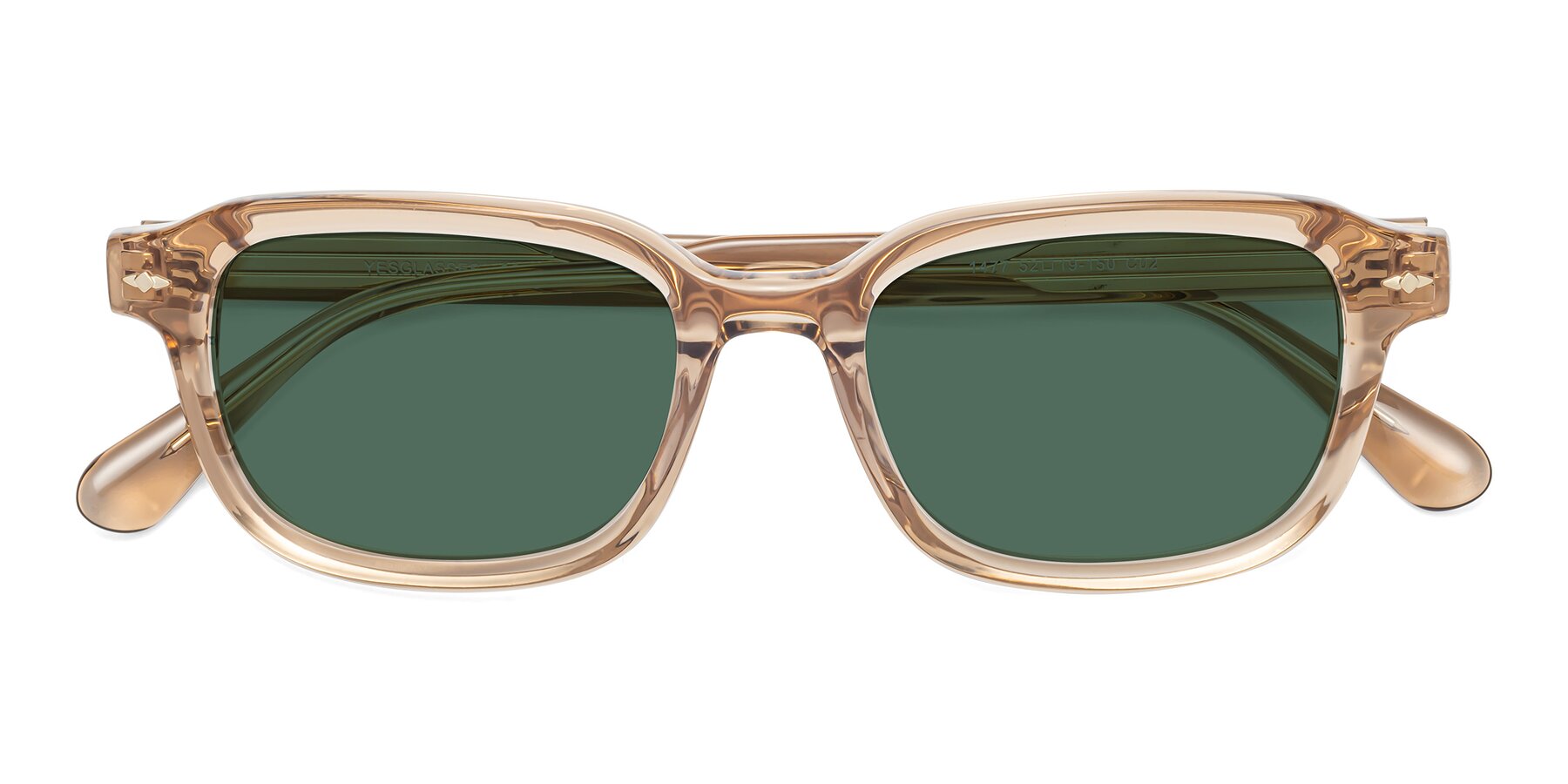 Folded Front of 1477 in Caramel with Green Polarized Lenses