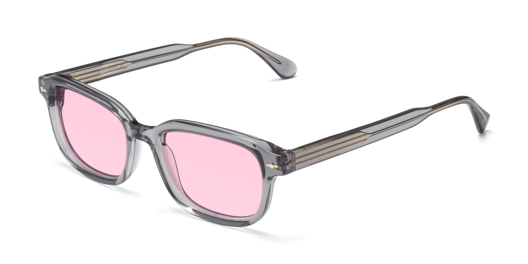 Angle of 1477 in Gray with Light Pink Tinted Lenses