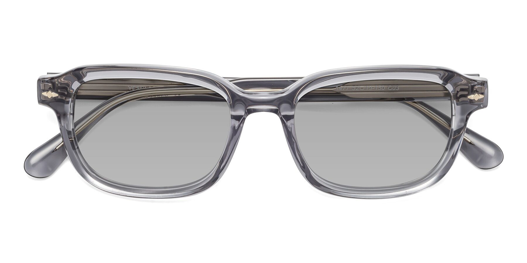 Folded Front of 1477 in Gray with Light Gray Tinted Lenses