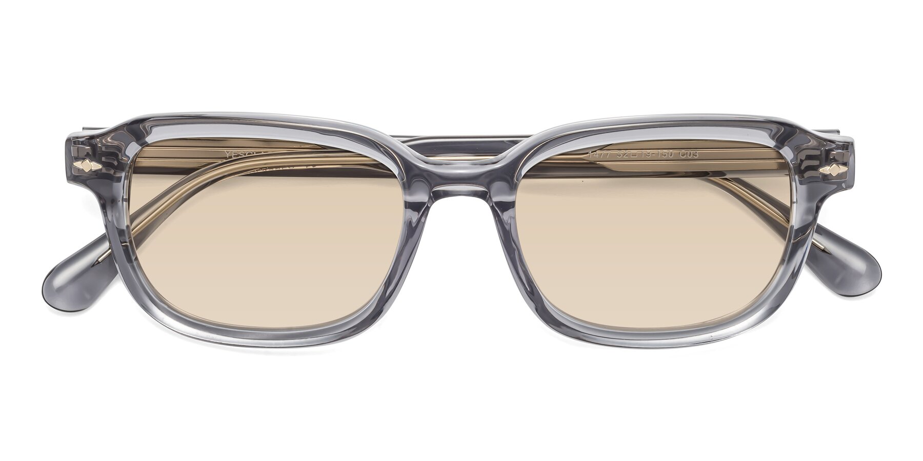 Folded Front of 1477 in Gray with Light Brown Tinted Lenses