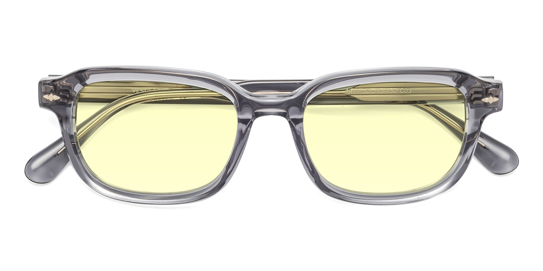 Folded Front of 1477 in Gray with Light Yellow Tinted Lenses