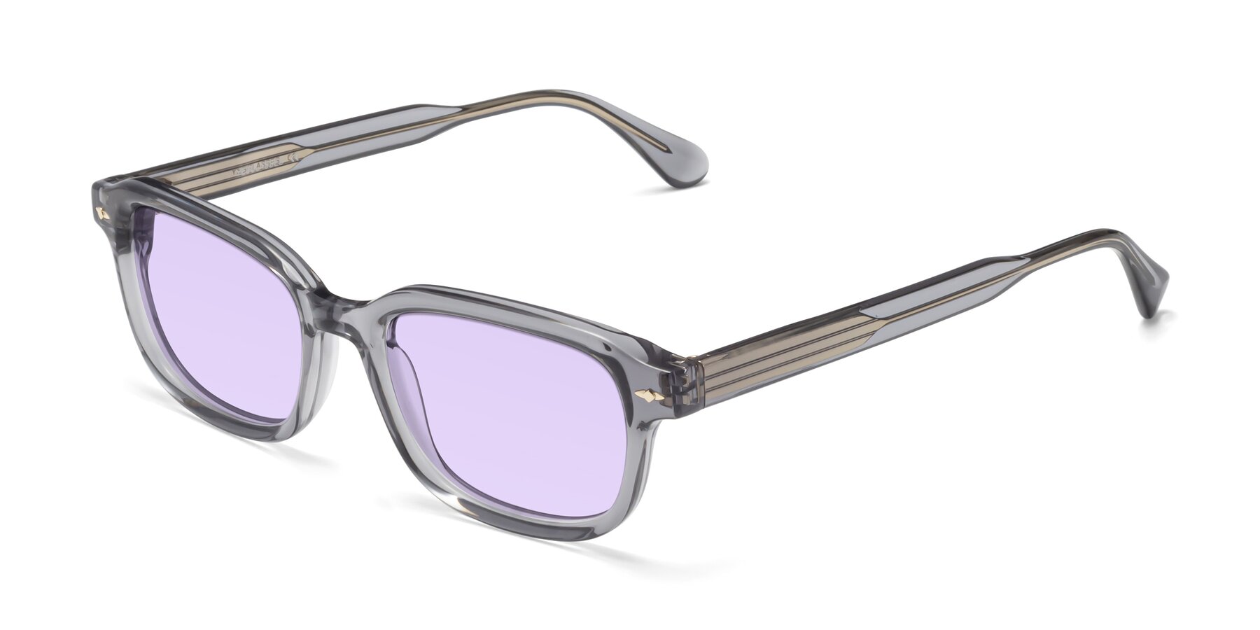 Angle of 1477 in Gray with Light Purple Tinted Lenses