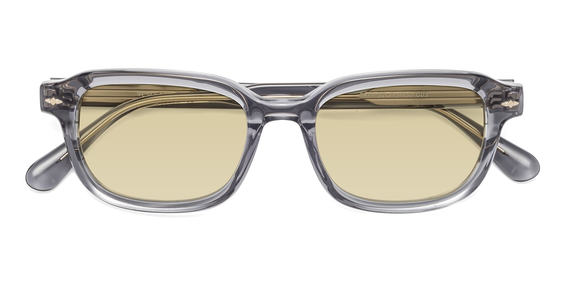 Folded Front of 1477 in Gray with Light Champagne Tinted Lenses