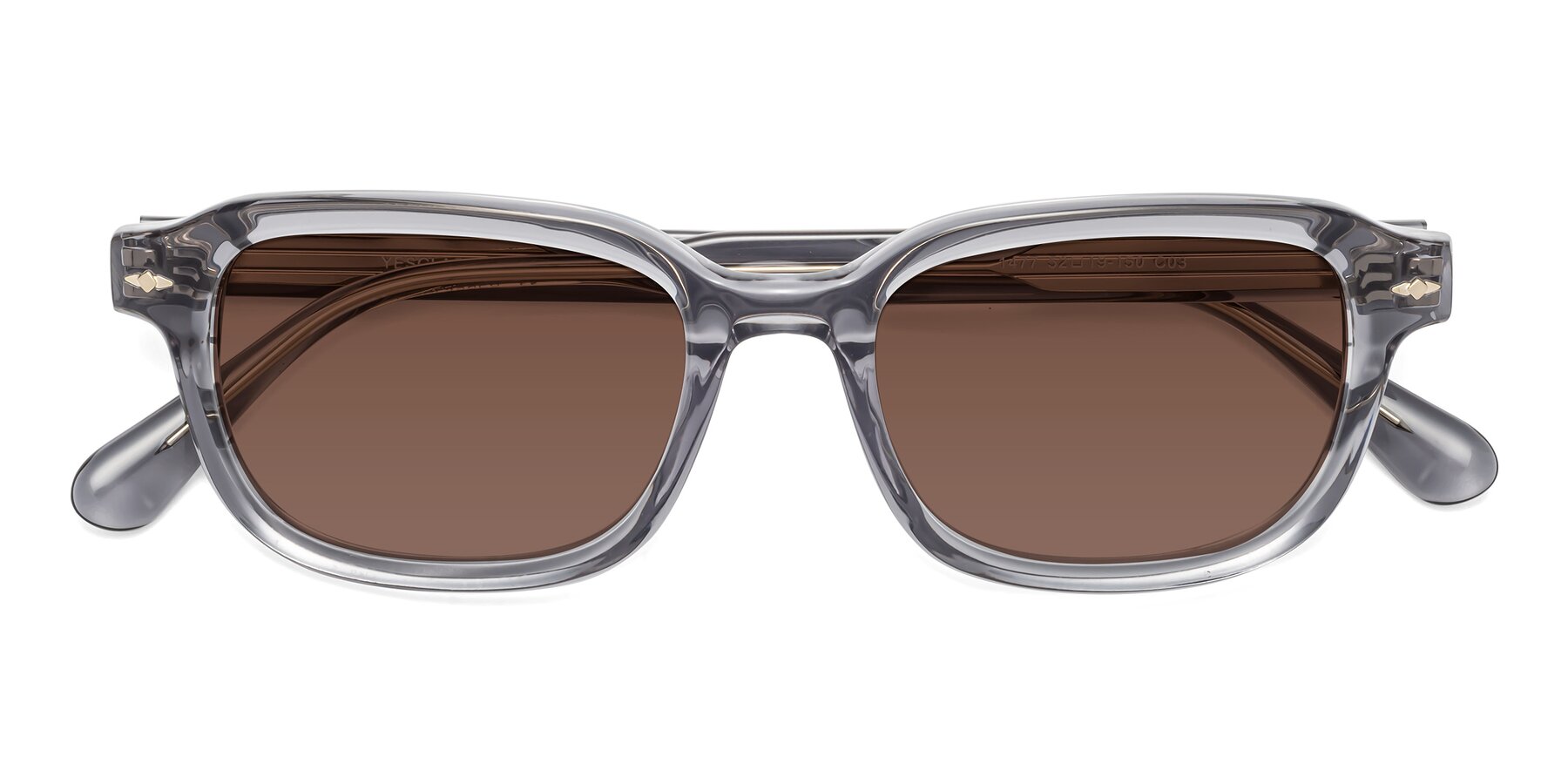Folded Front of 1477 in Gray with Brown Tinted Lenses