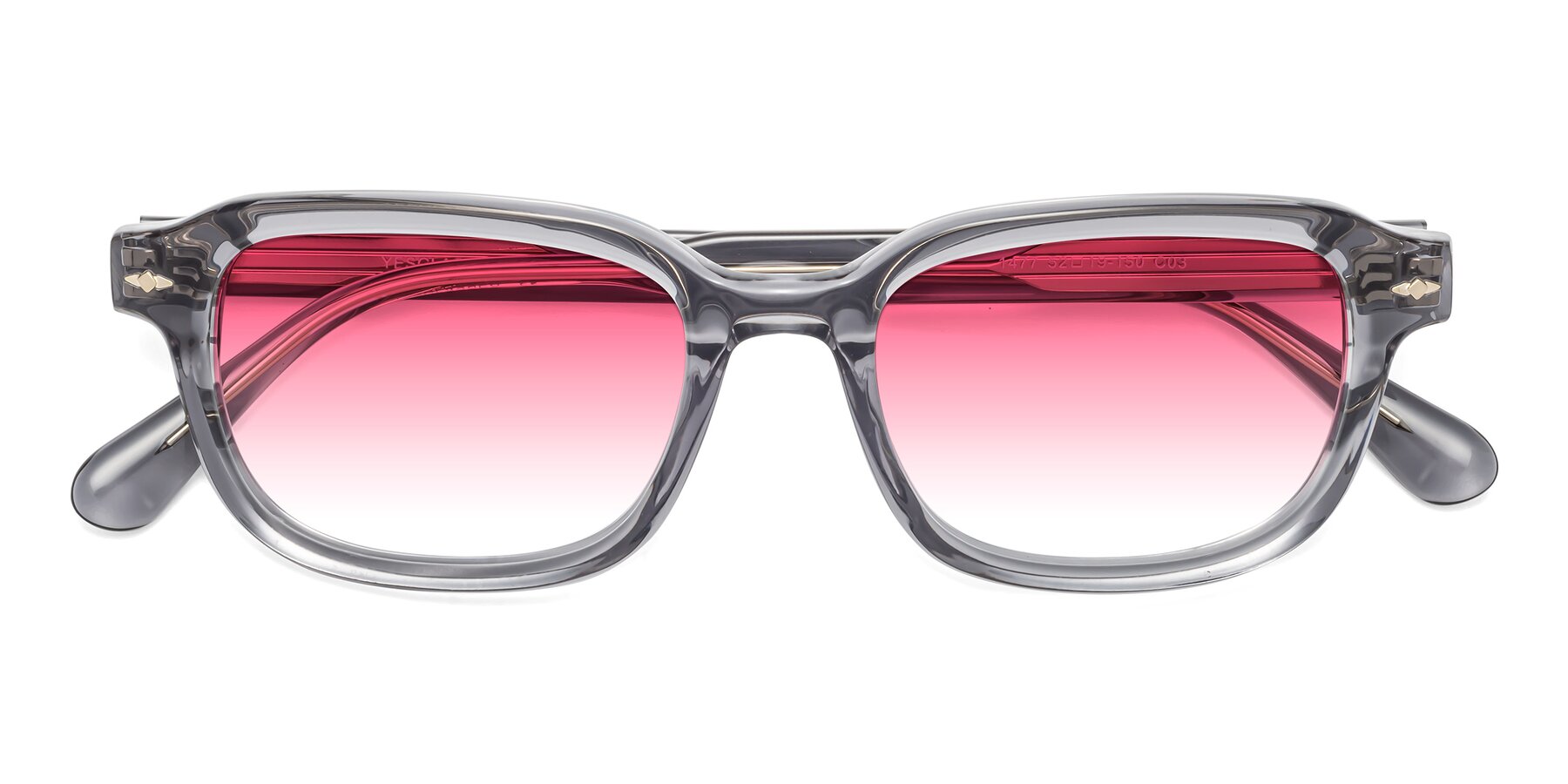 Folded Front of 1477 in Gray with Pink Gradient Lenses