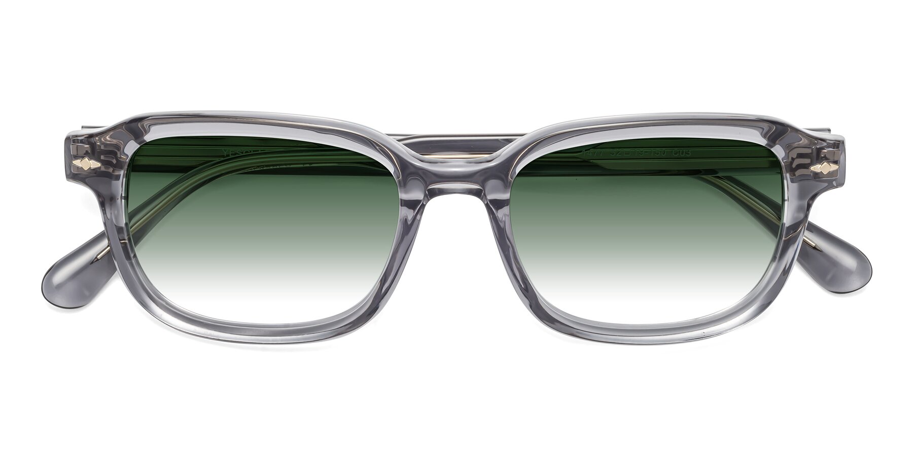 Folded Front of 1477 in Gray with Green Gradient Lenses