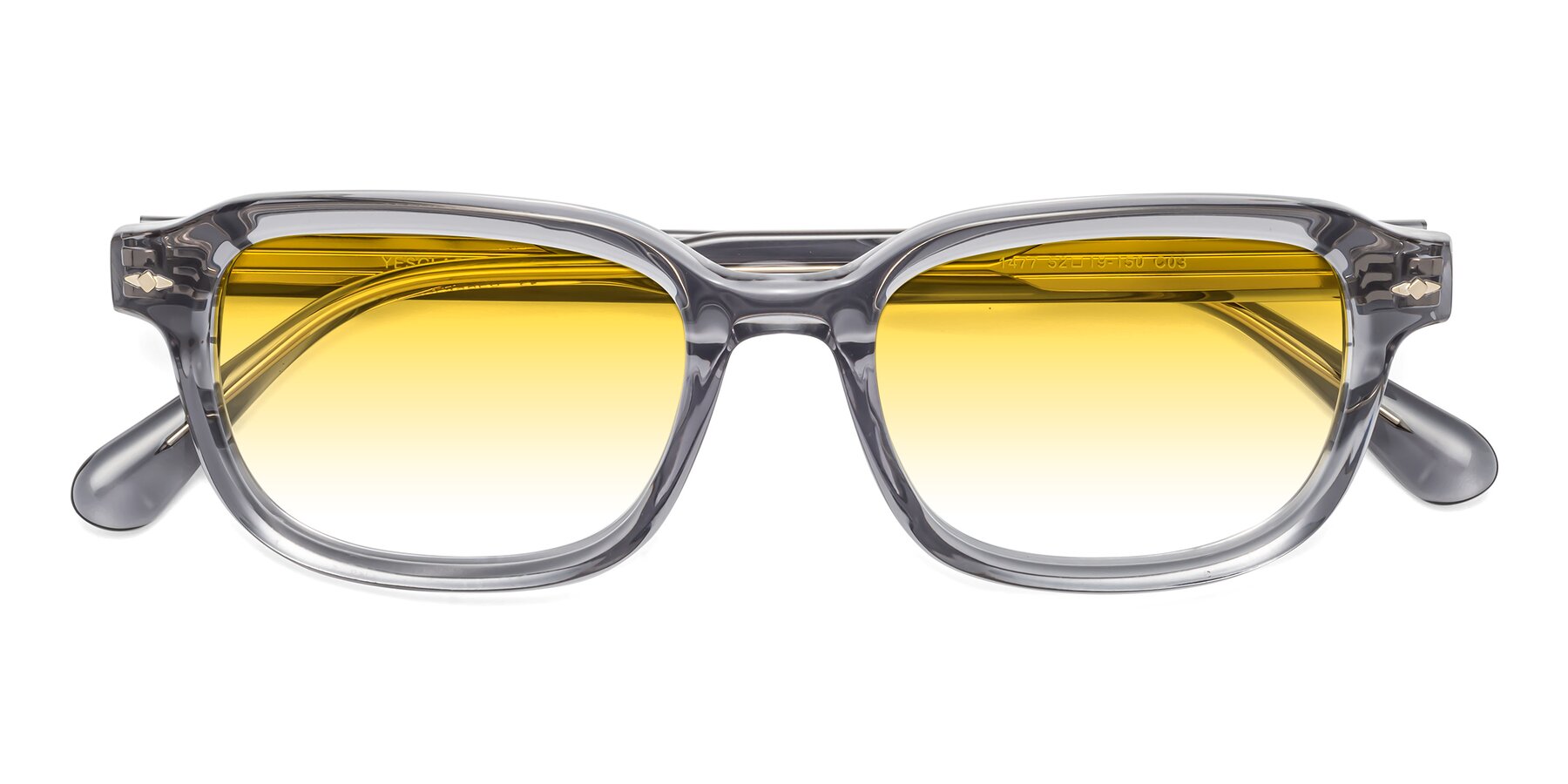 Folded Front of 1477 in Gray with Yellow Gradient Lenses