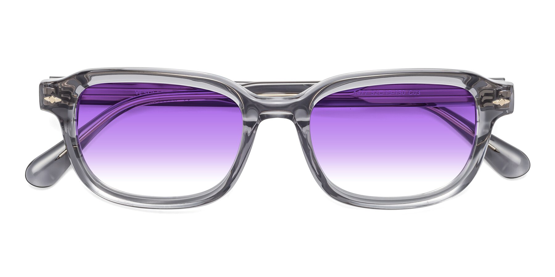 Folded Front of 1477 in Gray with Purple Gradient Lenses