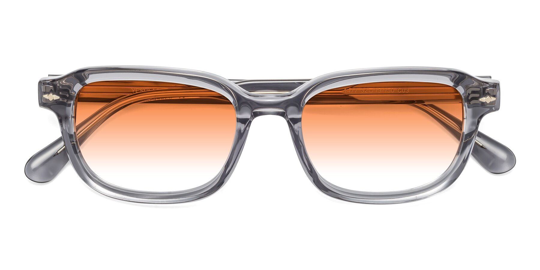 Folded Front of 1477 in Gray with Orange Gradient Lenses