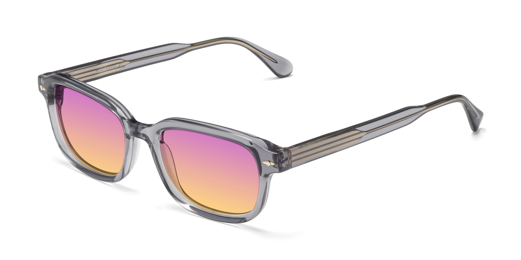 Angle of 1477 in Gray with Purple / Yellow Gradient Lenses