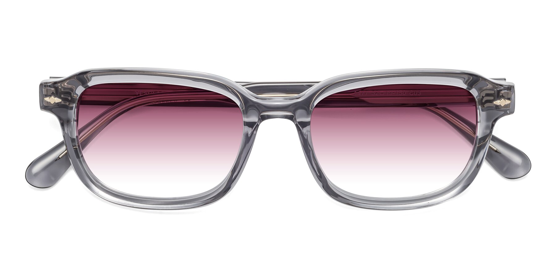 Folded Front of 1477 in Gray with Wine Gradient Lenses