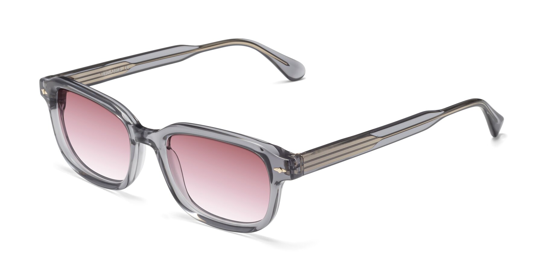 Angle of 1477 in Gray with Garnet Gradient Lenses