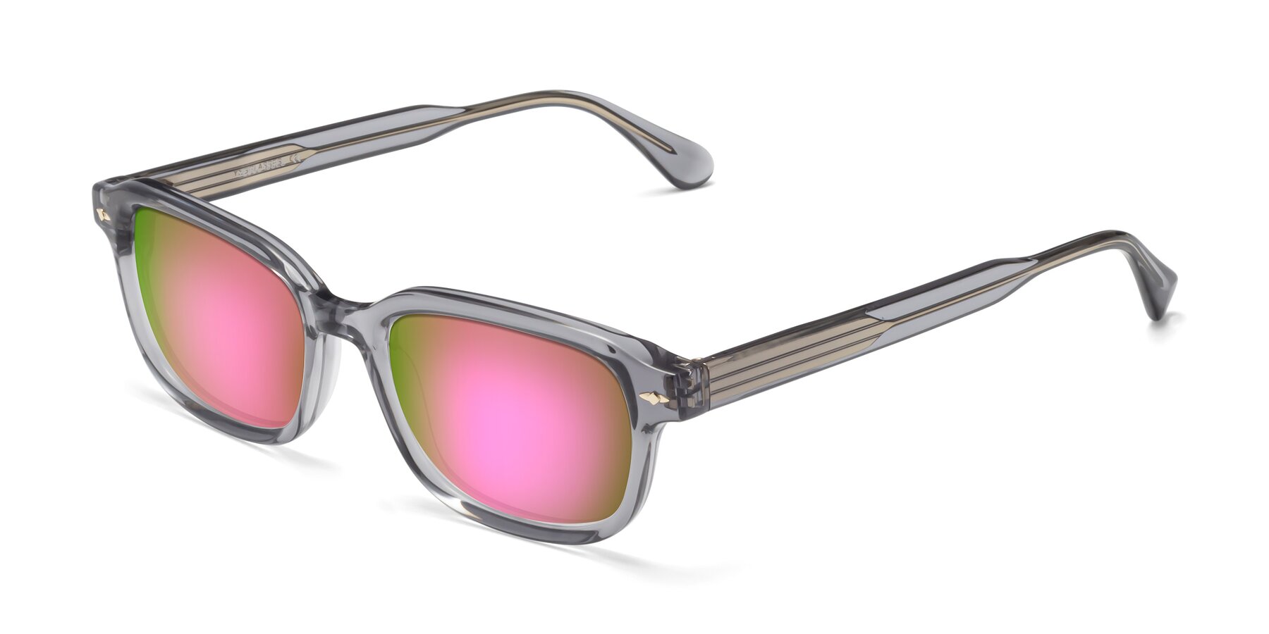 Angle of 1477 in Gray with Pink Mirrored Lenses