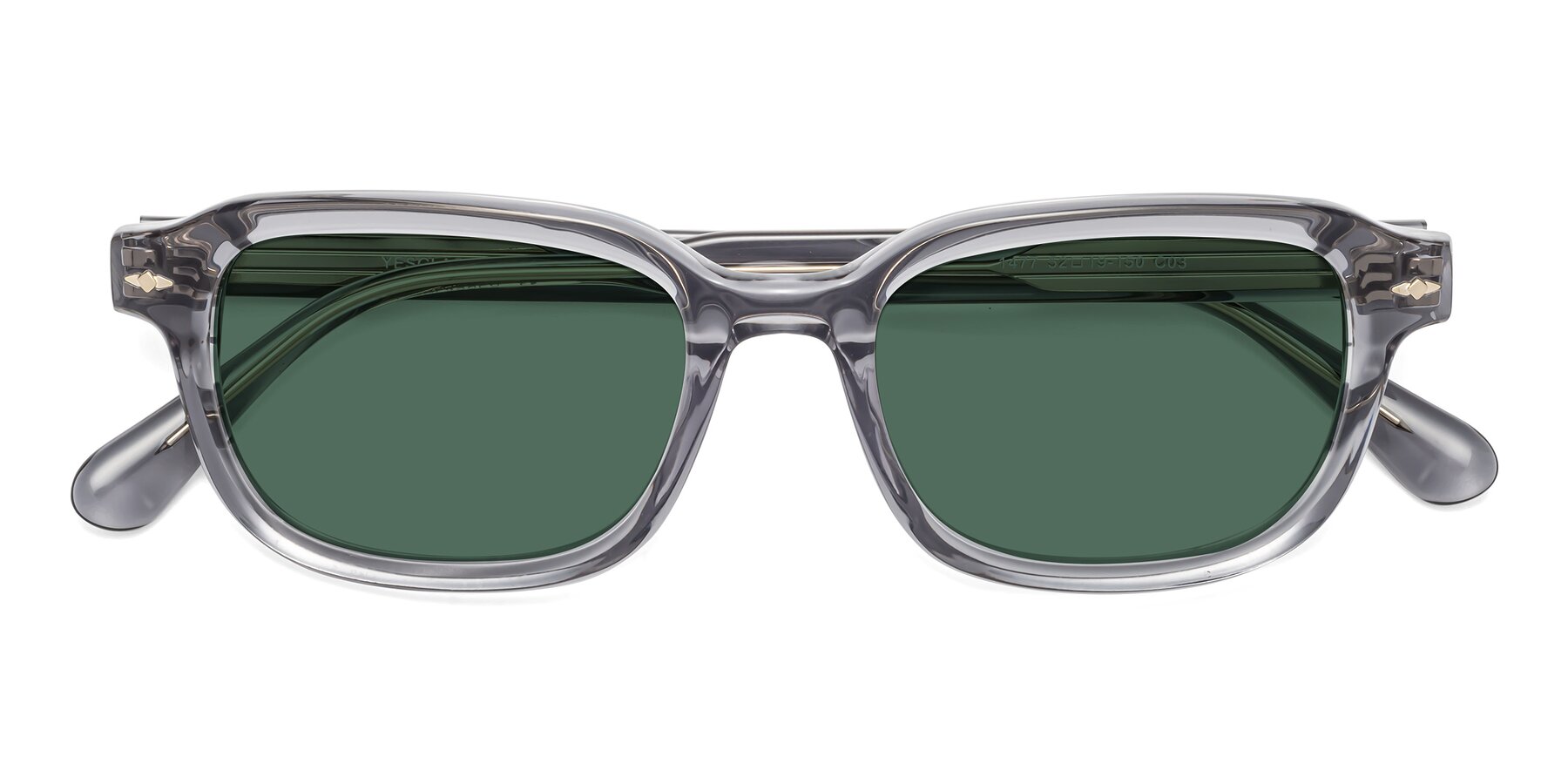 Folded Front of 1477 in Gray with Green Polarized Lenses