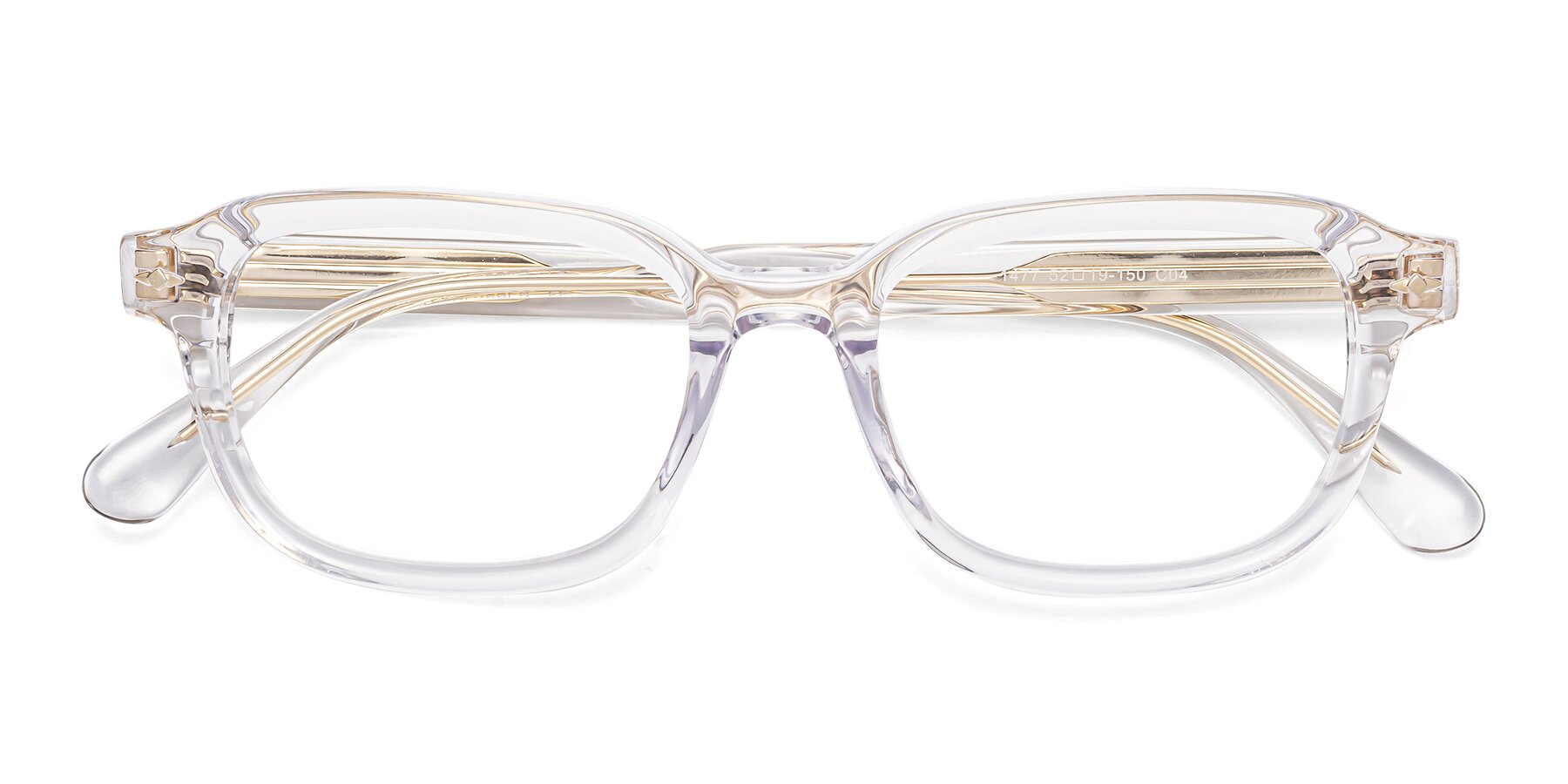 Folded Front of 1477 in Clear with Clear Eyeglass Lenses