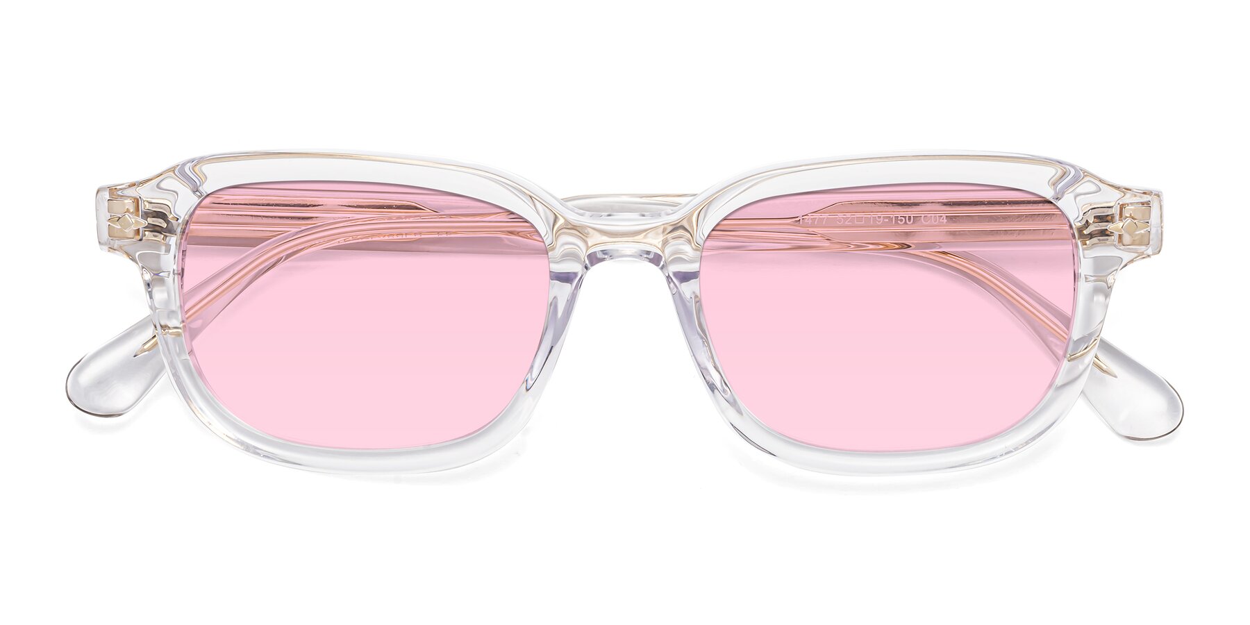 Folded Front of 1477 in Clear with Light Pink Tinted Lenses