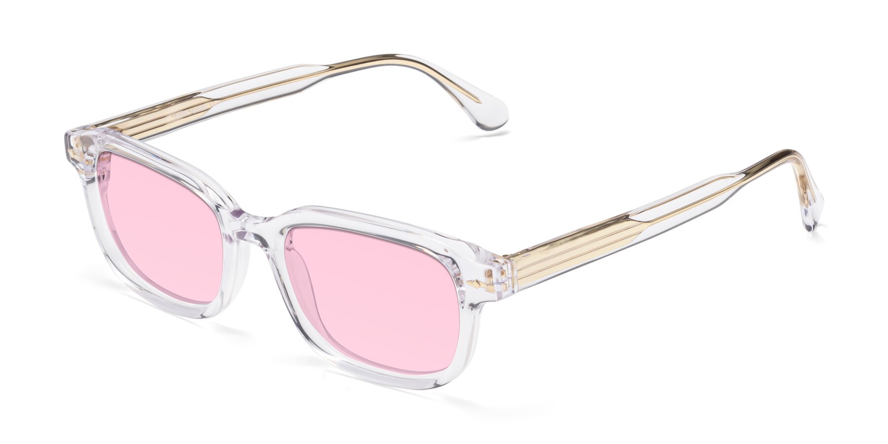 Angle of 1477 in Clear with Light Pink Tinted Lenses