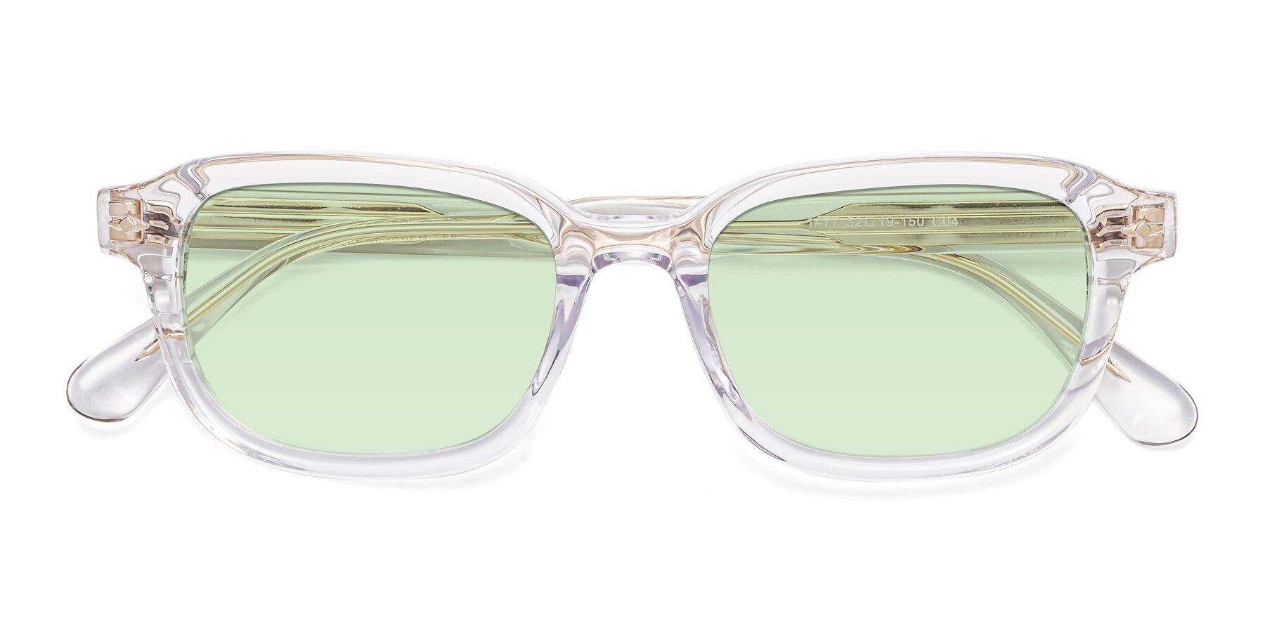 Folded Front of 1477 in Clear with Light Green Tinted Lenses
