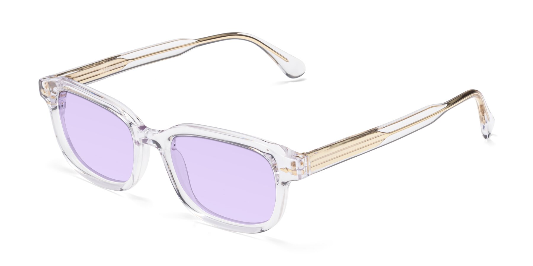 Angle of 1477 in Clear with Light Purple Tinted Lenses