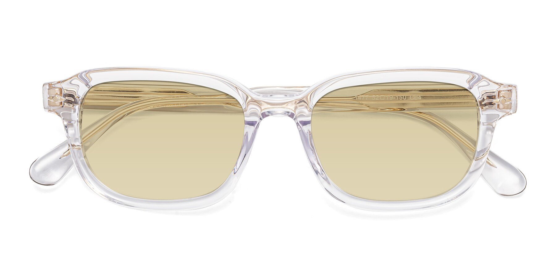 Folded Front of 1477 in Clear with Light Champagne Tinted Lenses